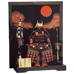 五月人形: 雄山　武田信玄　10号　オルゴール黒色付　【501716】