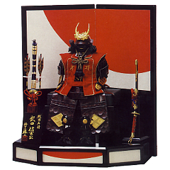 五月人形: 雄山　武田信玄　7号　陣羽織付　オルゴール黒色付　【501734】