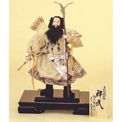 五月人形: 松崎太玄作　正絹四寸神武　久月監製　【G464】