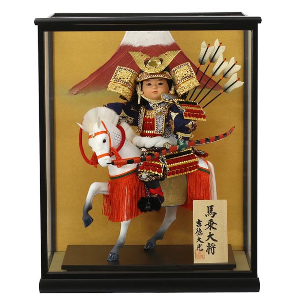 ケース入り 武者人形 7号 馬乗大将 【505T30502】