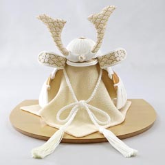 WHITE STYLE ちりめん兜 (白金) 波鍬 ハードメイプル突板 半円形敷板