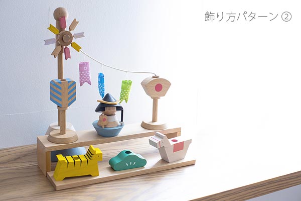 五月人形 徳永鯉のぼり プーカのたんたんご 絵本付き 木製円形飾り台セット 詳細画像