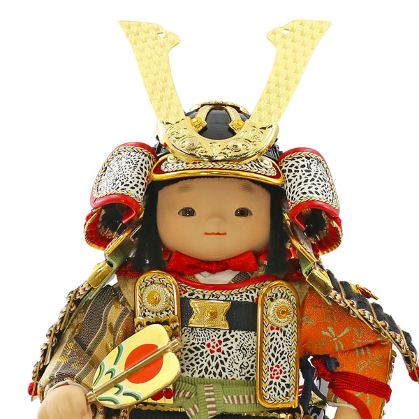 幸一光　 五月人形　玄（げん） 金小札黒糸威 ハードメイプル製半円形敷板 鯉幟セット　詳細画像