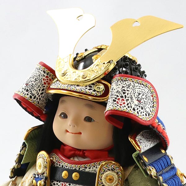 幸一光　 五月人形　星丸（ほしまる） 黒小札青糸威 黒艶消塗台 二曲江戸唐紙屏風 鯉幟セット　詳細画像