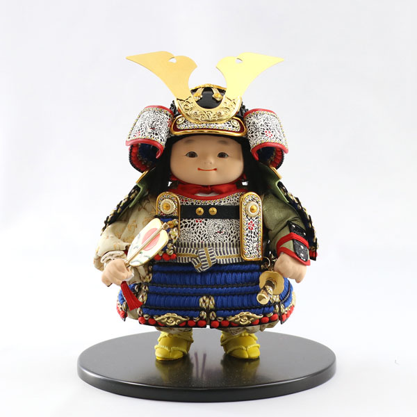 幸一光　 五月人形　星丸（ほしまる） 黒小札青糸威 弓太刀 高級木材使用飾り台・衝立セット　詳細画像