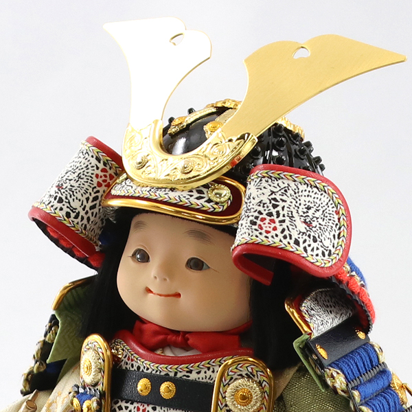 幸一光　 五月人形　星丸（ほしまる） 黒小札青糸威 弓太刀 高級木材使用飾り台・衝立セット　詳細画像