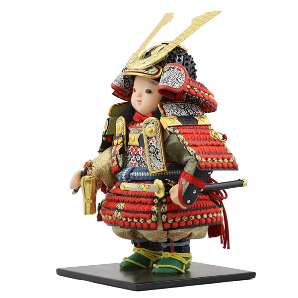 幸一光　 五月人形　愛（いと） 黒小札赤糸威 金襴銀華几帳飾り　詳細画像