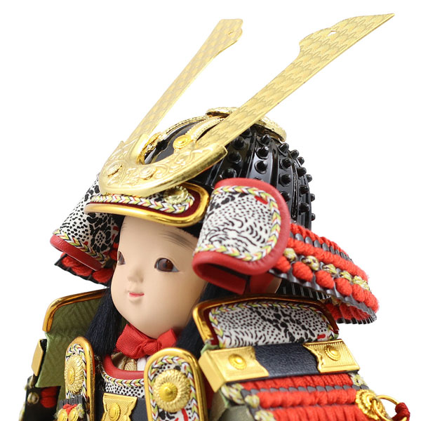 幸一光　 五月人形　愛（いと） 黒小札赤糸威 金襴銀華几帳飾り　詳細画像