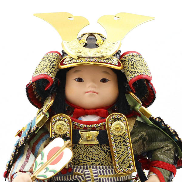 幸一光　 五月人形　海（かい） 黒小札縹威 弓太刀 高級木材使用飾り台・衝立セット　詳細画像