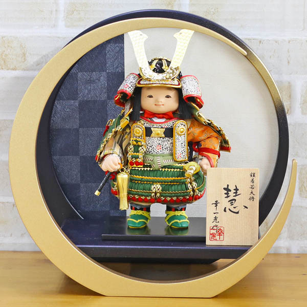 五月人形 幸一光 慧(けい) 金小札緑威 弓太刀 丸型円形 市松柄三日月飾り台 詳細画像 幸一光 五月人形 慧(けい) 金小札緑威 弓太刀 丸型円形 市松柄三日月飾り台 詳細画像