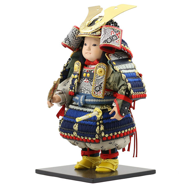 幸一光　 五月人形　希（のぞみ） 黒小札紺裾濃威 ハードメイプル製半円形敷板 鯉幟セット　詳細画像