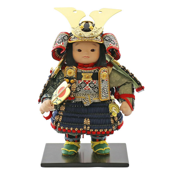 幸一光　 五月人形　翔（しょう） 黒小札紺糸威 金襴銀華几帳飾り　詳細画像