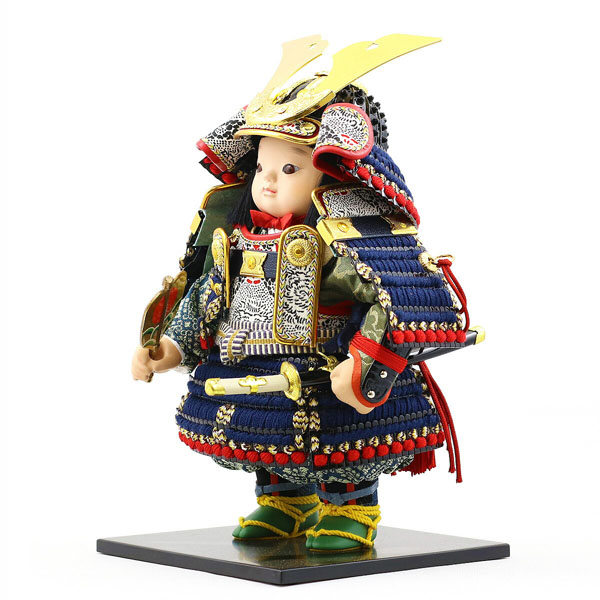 幸一光　 五月人形　翔（しょう） 黒小札紺糸威 金襴銀華几帳飾り　詳細画像