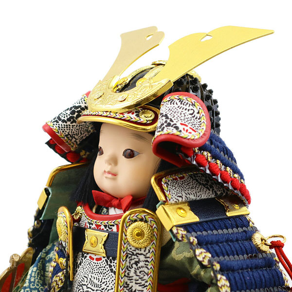 幸一光　 五月人形　翔（しょう） 黒小札紺糸威 金襴銀華几帳飾り　詳細画像