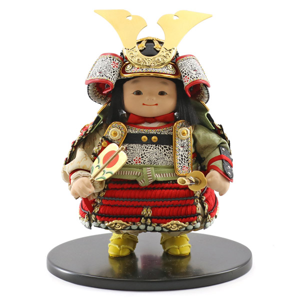 幸一光　 五月人形　月丸（つきまる） 黒小札赤糸威 弓太刀 高級木材使用飾り台・衝立セット　詳細画像