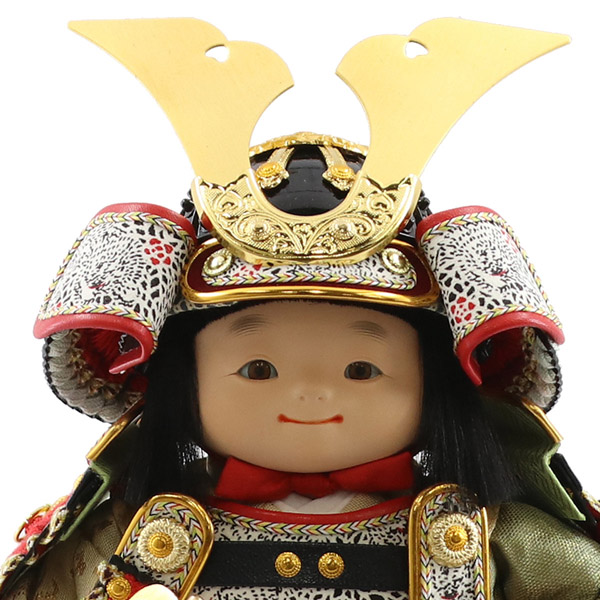 幸一光　 五月人形　月丸（つきまる） 黒小札赤糸威 弓太刀 高級木材使用飾り台・衝立セット　詳細画像