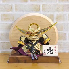 武光作 上杉謙信 兜 高級木材使用台屏風