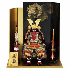 五月人形: 雄山作 飛龍大鎧 床飾り 【900H81552】