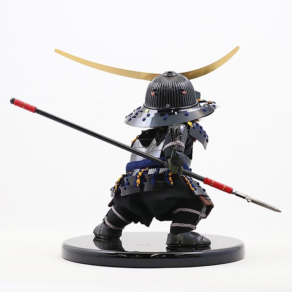 壹三　 五月人形　壹三作 もののふ童シリーズ 政宗参上 壱三（いちぞう） 黒塗ケース飾り　詳細画像
