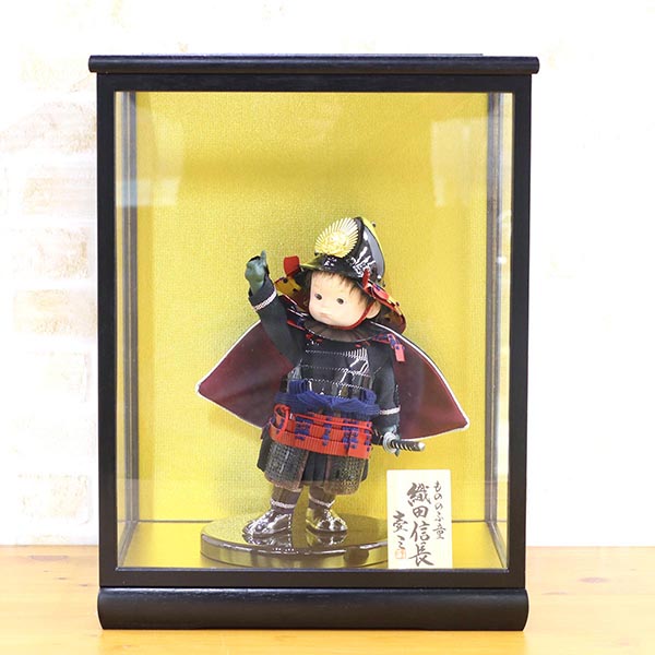 壹三　 五月人形　壹三作 もののふ童シリーズ 一番星 織田 壱三（いちぞう） 黒塗ケース飾り　詳細画像