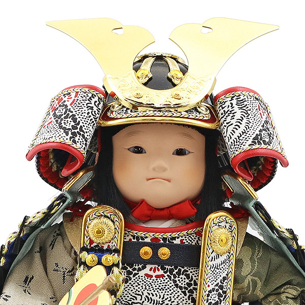 五月人形 幸一光 希(のぞみ) 黒小札紺裾濃威 鯉幟 ホワイトオーク材 市松文様バック ガラスケース 詳細画像 幸一光 五月人形 希(のぞみ) 黒小札紺裾濃威 鯉幟 ホワイトオーク材 市松文様バック ガラスケース 詳細画像