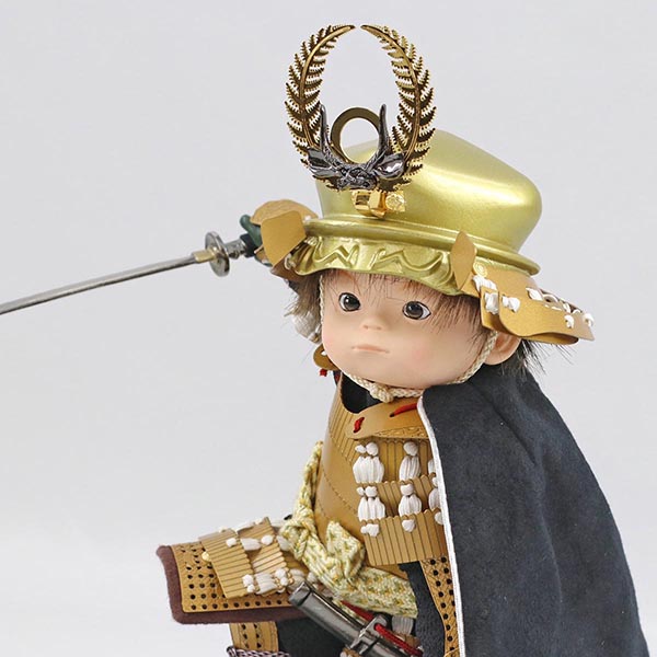 壹三　 五月人形　壹三作 もののふ童シリーズ 英雄見参 徳川家康 壱三（いちぞう） 銀色 菱形屏風　詳細画像