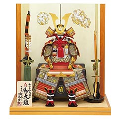 五月人形: 雄山作正絹紅匂縅 鎧飾り 【040H81552】
