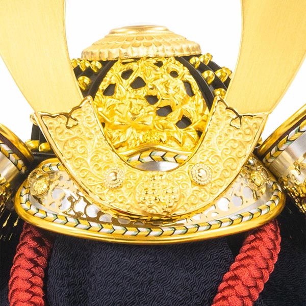 吉徳　 五月人形　雄山作 正絹赤絲縅 兜 収納飾り　詳細画像