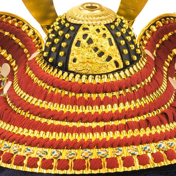 吉徳　 五月人形　雄山作 正絹赤絲縅 兜 収納飾り　詳細画像