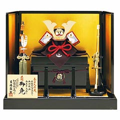 五月人形: 加藤鞆美作 正絹萌黄裾濃縅 和紙小札 兜飾り 【613H63552】
