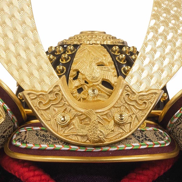 吉徳　 五月人形　正絹赤絲縅 純金箔押兜 収納飾り　詳細画像