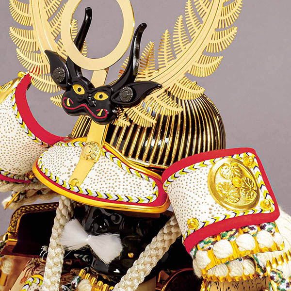 平安豊久　 五月人形　翠鳳作 徳川家康 白糸縅 鎧飾り　詳細画像