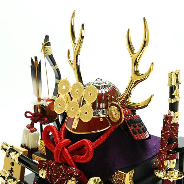 東玉　 五月人形　真田兜 十文字槍 兜 六角アクリルケース飾り　詳細画像