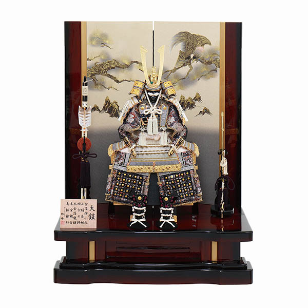 雅峰作 正絹 色々段縅 金箔押小札 大鎧 高床台飾り