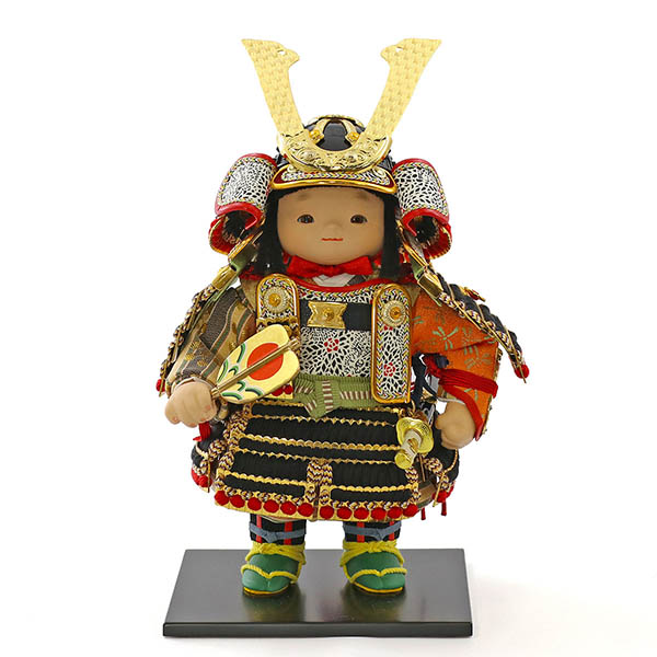 幸一光　 五月人形　玄（げん） 金小札黒糸威 タモ 白木 まどか 円形 筒型 アクリルケース　詳細画像