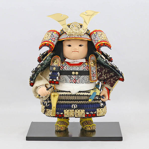 五月人形 幸一光 駿(しゅん) 紺段威 市松・四君子柄 黒塗り アクリルケース飾り 詳細画像 幸一光 五月人形 駿(しゅん) 紺段威 市松・四君子柄 黒塗り アクリルケース飾り 詳細画像