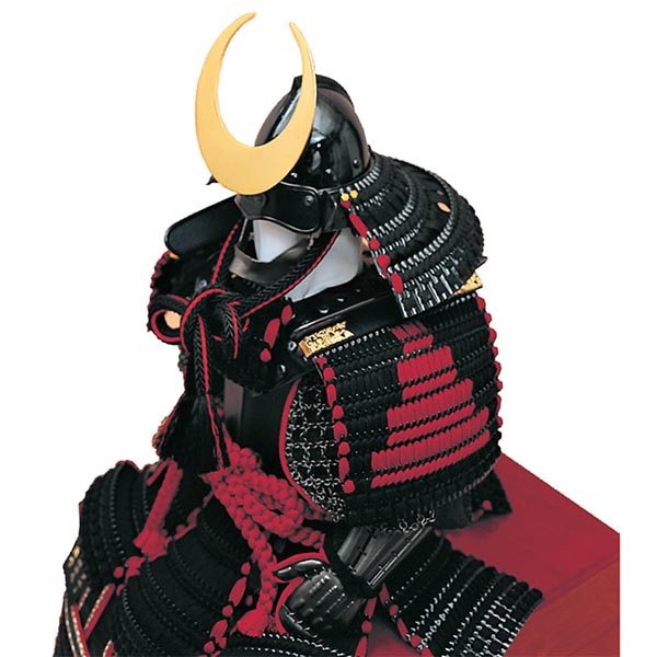 久月　 五月人形　久月作 王者同丸飾り 正絹黒糸縅 越前手漉和紙墨絵屏風 ワダエミ監修 利光監製　詳細画像