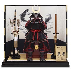 五月人形: 久月作 王者同丸飾り 正絹黒糸縅 ワダエミ監修 利光監製 【D-11/71GC-091-S】