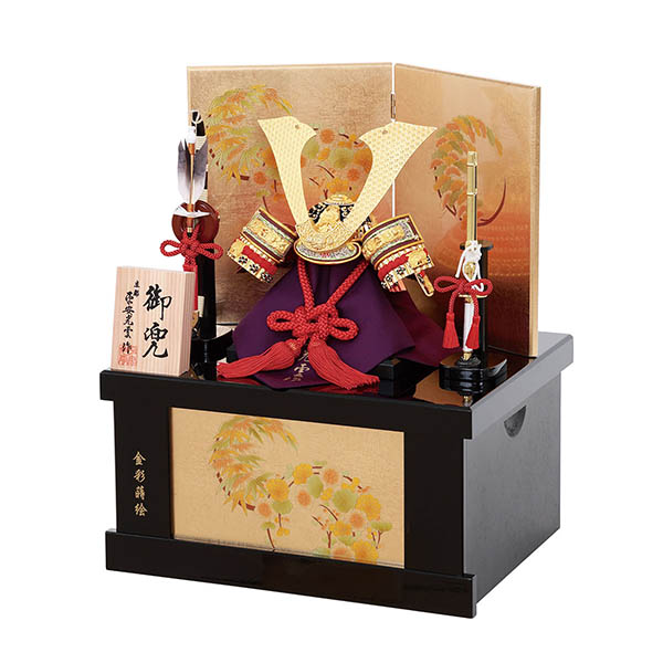 五月人形 フジキ 平安光雲作 正絹 赤糸縅 金箔押小札 兜 金花丸収納箱屏風 収納飾り 詳細画像 フジキ 五月人形 平安光雲作 正絹 赤糸縅 金箔押小札 兜 金花丸収納箱屏風 収納飾り 詳細画像