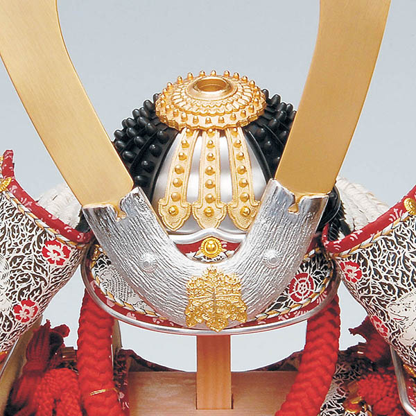 平安豊久　 五月人形　雄山作 三分の一 本仕立白糸褄取之鎧 鎧飾り　詳細画像