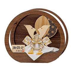 五月人形: 平安豊久作 虹 兜飾り LED照明付き 円形 丸型 飾り台