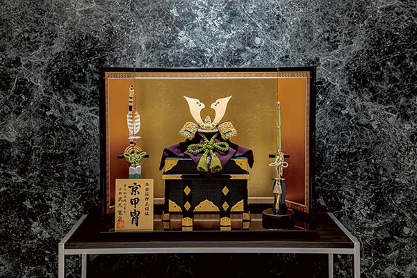 平安豊久　 五月人形　武久寛宗作 本金若竹裾濃 正絹糸縅 兜飾り　詳細画像