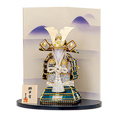 五月人形: 武蔵朔太郎作 奉納鉄紺沢瀉 鎧飾り