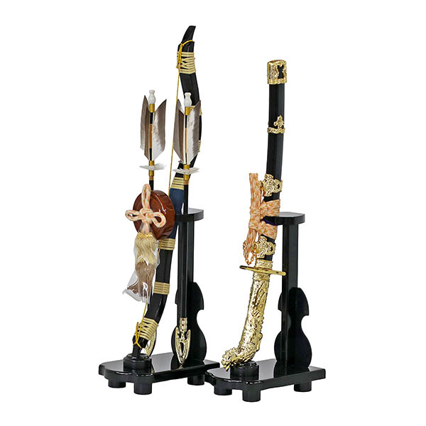 久月　 五月人形　久月 兜 平飾り 正絹 緋縅 鉄刀木調台屏風　詳細画像