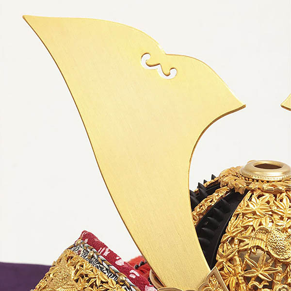 久月　 五月人形　中村宗光作 竹雀之兜 平飾り 正絹 赤糸縅 久月監製　詳細画像