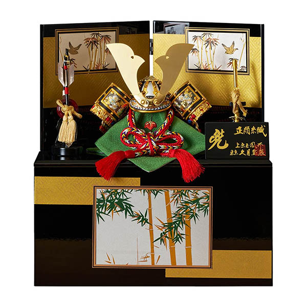 上原玉鳳作 収納飾り 正絹 色々縅 久月監製 【D-54】