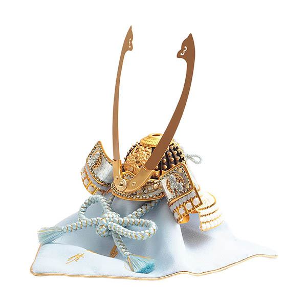 五月人形 久月 久月作 獅狛之兜 平飾り 正絹 水色匂縅 緑針松屏風 甲冑師 鈴木利光 詳細画像 久月 五月人形 久月作 獅狛之兜 平飾り 正絹 水色匂縅 緑針松屏風 甲冑師 鈴木利光 詳細画像