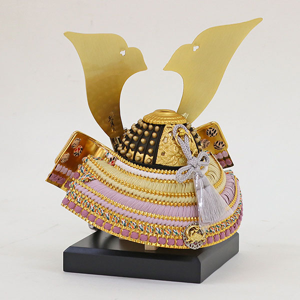 久月　 五月人形　久月作 四神之兜 平飾り 正絹 紫裾濃縅 折りたたみ式台 甲冑師 鈴木利光　詳細画像