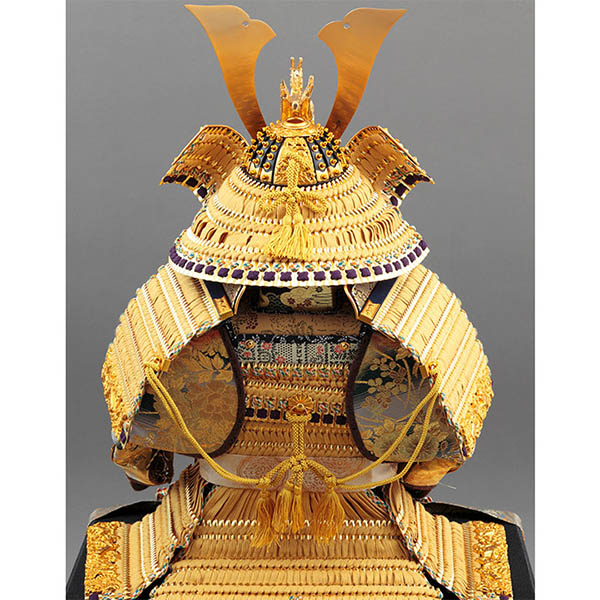 久月　 五月人形　久月 大鎧 高床台飾り 正絹 緋縅 山水桐枠屏風　詳細画像