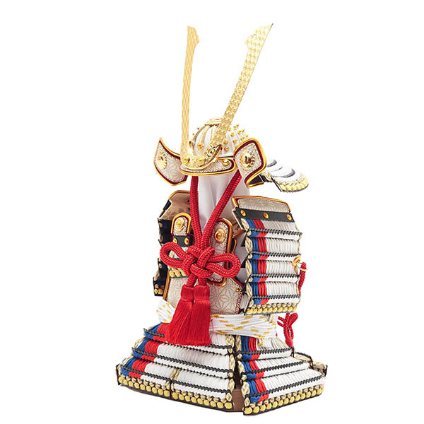 久月　 五月人形　久月 奉納鎧 平飾り 正絹 白糸褄取縅　詳細画像